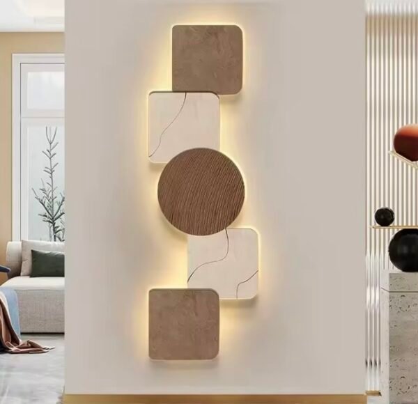 Wall Hanging Mural, Wall Sculptures Art with LED Light