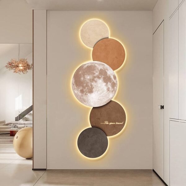 Lunar-Inspired Wall Art with Backlighting